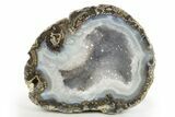 Las Choyas Coconut Geode Pair with Quartz Crystals - Mexico #314749-2